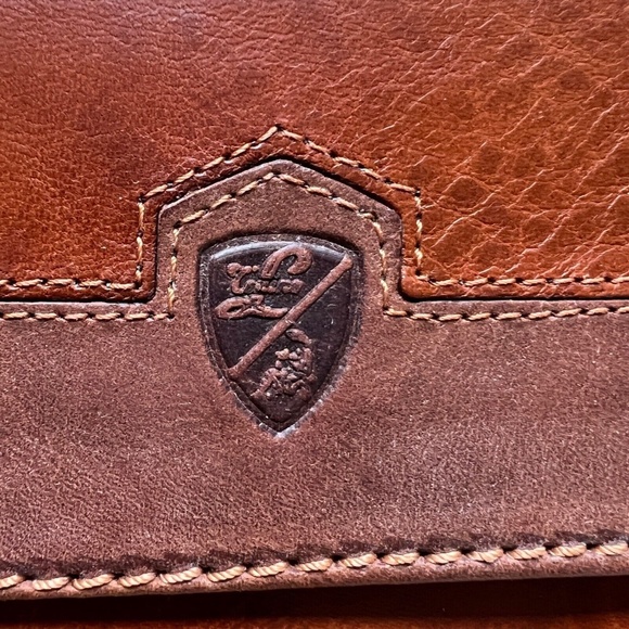 Tonino Lamborghini Wallet Tri-fold Genuine Leather Brown Card Slots Coin Purse - Picture 2 of 8